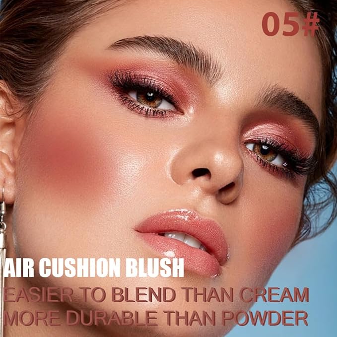 Powder Matte Blush Cheeks Face Makeup for Women With Mirror and Powder Puff Monochrome Blushes Lightweight,Smooth,Blendable,Fade and Transfer-Resistant Baked Blush,Effortless Matte Natural Finish