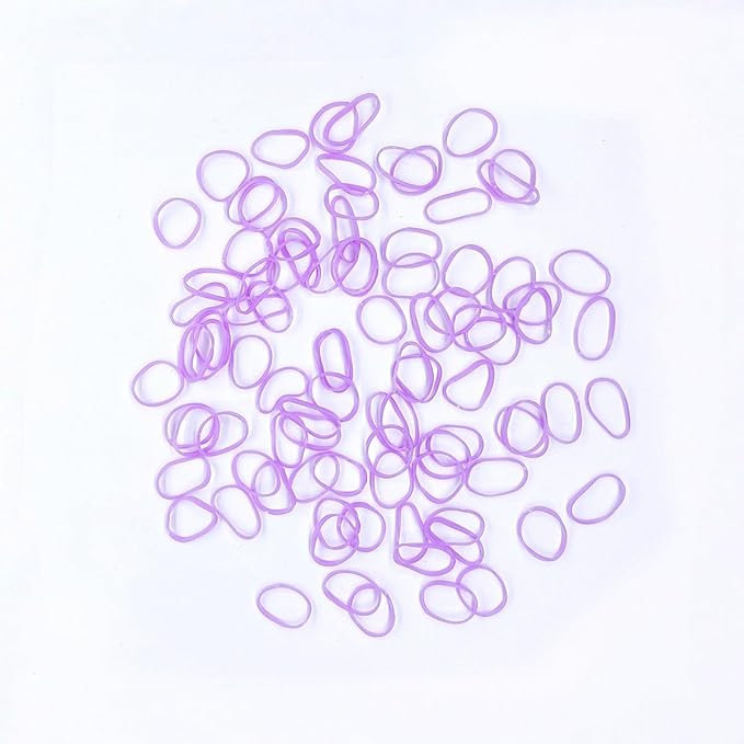 3200 Pcs Elastic Rubber Bands Small Hair Ties Hair Rubber Mini Hair Bands Hair Elastics Tiny Soft Holder Ponytails for Girls (Light Purple)
