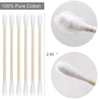 2000 Count Cotton Swabs Double Tipped Ear Cleaning Buds with Bamboo Stick 3 Inch Cotton Tip Applicators for Ears and Makeup