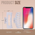 Clear Hair Clips for Women -8 Pack 4.3 Inch Large Matte Banana Claw Clips for Women Thin Thick Curly Hair, Big Strong Hold jaw