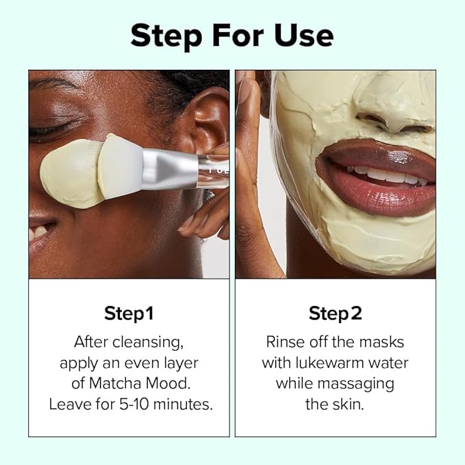 I DEW CARE Wash-Off Mask - Matcha Mood | Korean Facial Soothing Green Tea Skincare for Dry and Sensitized Skin, Korean Face Mask Skin Care for Face, 3.38 Oz