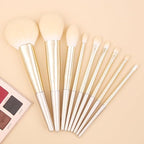 Natural Hair Makeup Brush Set Professional, Fox Hair Makeup Brushes Set with Case by Luxury ENZO KEN, Gold Cosmetic Brushes Makeup Set, Natural Makeup Brushes, Natural Bristle Makeup Brushes.(Cloud)