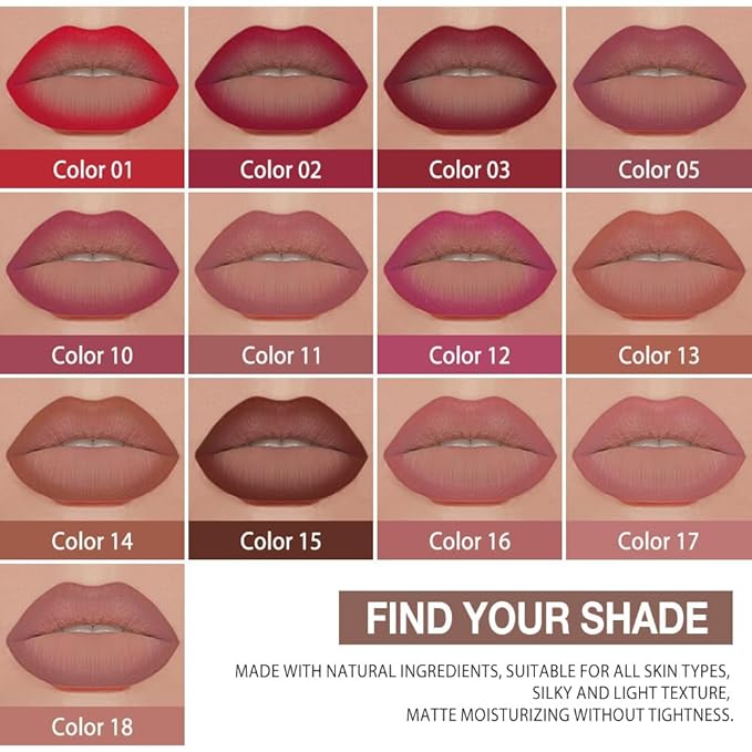 evpct Dusty Rose Gradient Matte Lipstick Lip Liner Crayon Combo Pencil Set for Women Long Lasting Waterproof, Rose Pink Matte Cream Lip Liner and Lipstick Combo Makeup, Flawless Gradual Ombre Effect