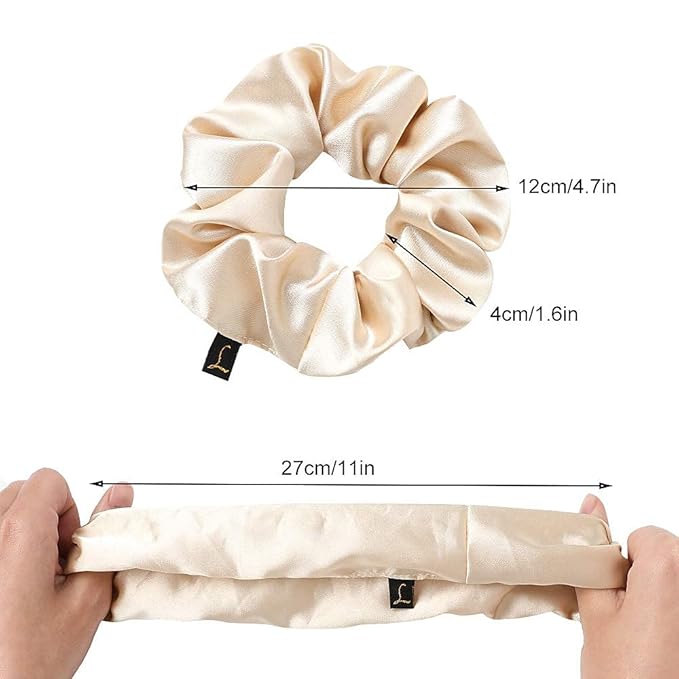 Scrunchies Women Hair Ties - Big Silk Satin Scrunchy Hair Bands Elastic Hair Accessories Soft Large Scrunchies For Vsco Girl Women