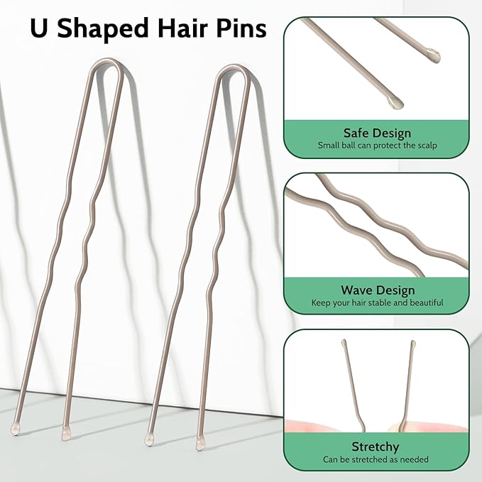 TsMADDTs Hair Bun Set, 4PCS Tan Brown Hair Donut Bun Maker with 20PCS U Shaped Bobby Pins for Dance