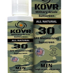 Kovr Sunscreen SPF 30 Face & Body Lotion - Reef Safe & Water Resistant Mineral Sunscreen | Broad Spectrum, Moisturizing, Unscented | Military Grade Sunblock for Men (4 fl oz)