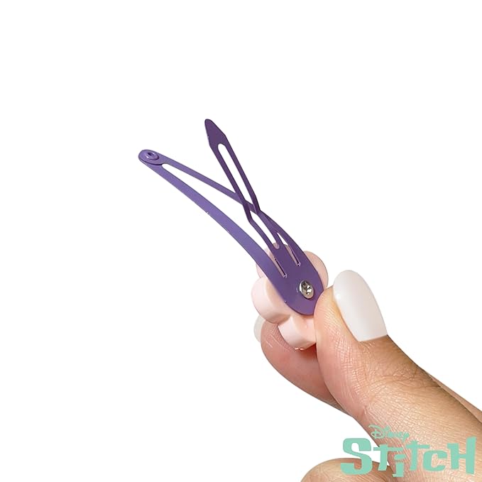 LUV HER Disney Lilo & Stitch Girls' Hair Accessories Set - 20 Pack Stitch - Includes 3 Barrettes, 4 Snap Clips, 5 Elastics, 8 Terry Ponies - Everyday Wear, Special Occasions, Ages 3+