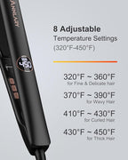 Hair Straightener 1 Inch Flat Iron and Curler 2 in 1, 15s Fast Heating, Professional Titanium Ceramic Ionic Dual Voltage Straighteners for All Hair Types