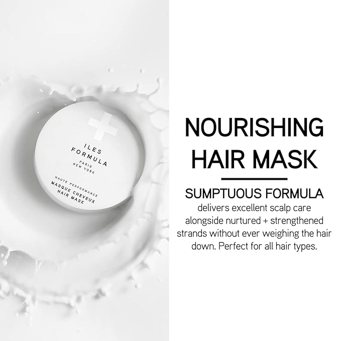 ILES FORMULA Hair Mask – Deep Conditioning Hair Treatment for Dry, Damaged, Frizzy Hair - Lightweight Hair Repair Mask with Tucuma Butter, Macroloba Seed, Vitamins B5 & E | Hydrating, Color-Safe