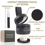 VOLLUCK Root Touch up Powder, Instant Hairline Powder for Thinning Areas and Gray Hair Coverage, Natural and Non-greasy Root Cover up for Women and Men (Dark Black, 0.14 Ounce)