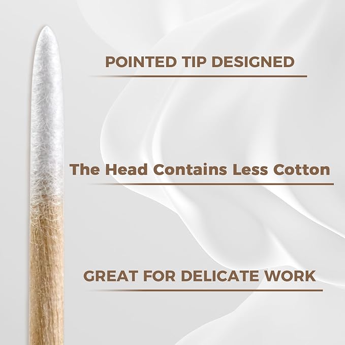 2200Pcs Pointed Cotton Swabs in Storage Box - Precision Microblading Cotton Swabs with Wooden Sticks for Makeup, Cleaning Nail Polish, Eyebrow, Tattoo Permanent Supplies, Craft