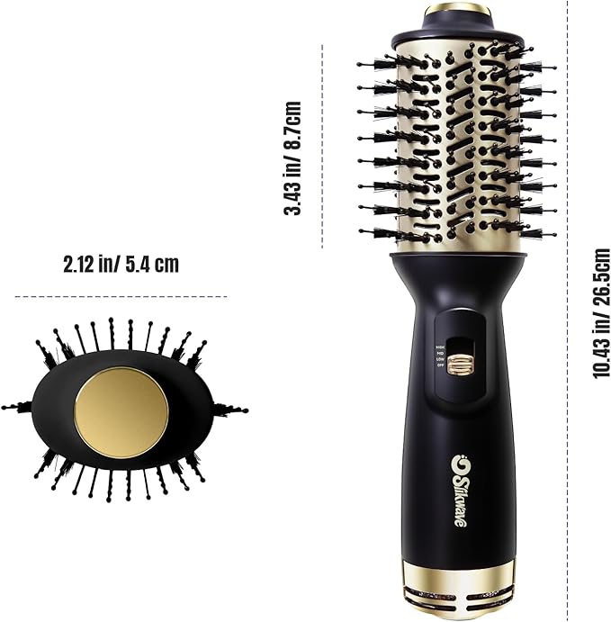 Hair Dryer Brush Blow Dryer Brush 4 in 1, 2 Inch Hot Air Brush for Hair Drying & Styling | Ionic Oval Barrel for Smooth, Frizz-Free Volume Blowout, Dual Voltage Lightweight Travel Hair Dryer Brush