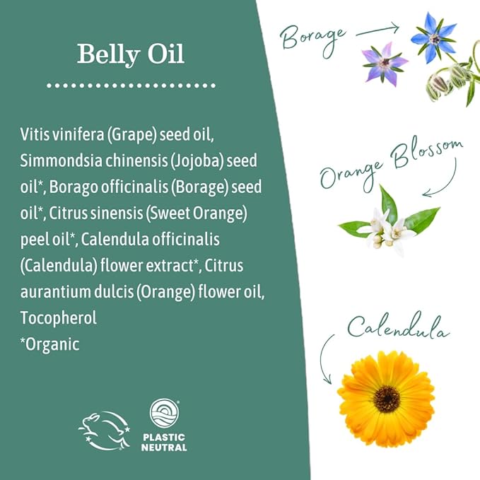 Earth Mama Belly Oil for Dry Skin | Calendula Skin Care Moisturizer Oil to Encourage Natural Elasticity and Help Prevent Stretch Marks During Pregnancy and Postpartum, 4-Fluid Ounce (3-Pack)