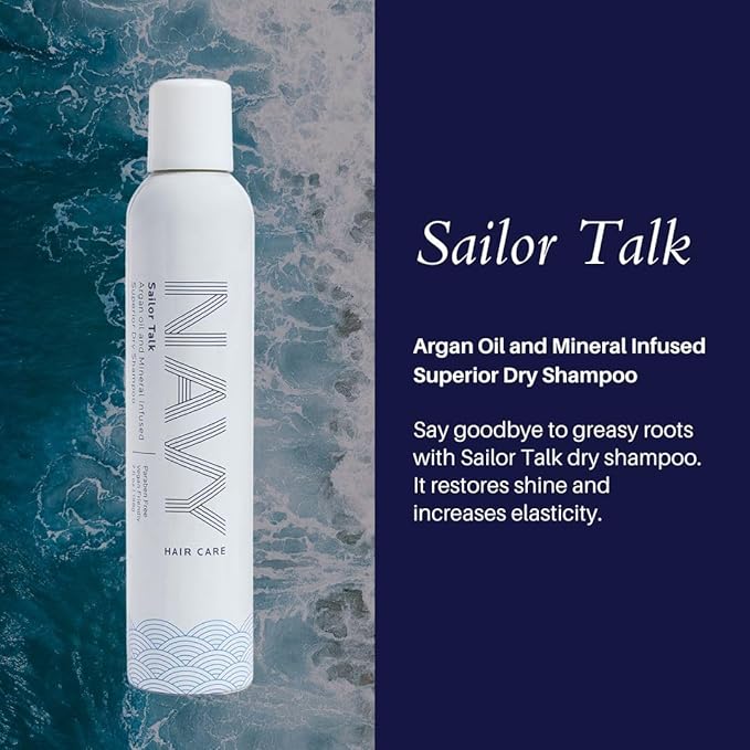 NAVY HAIR CARE Sailor Talk Dry Shampoo | Oil Absorbing and Nourishes Hair with Argan Oil | 7 oz