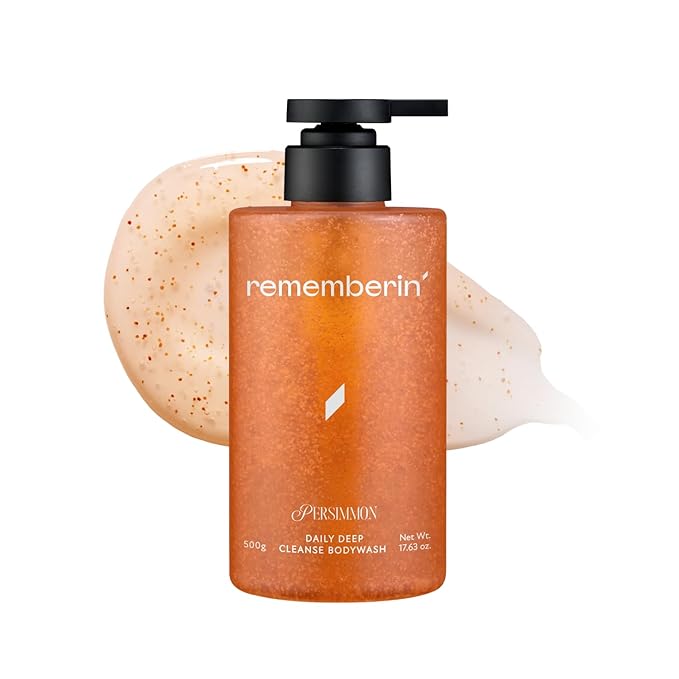 Persimmon Body Wash for Odor Control – Korean Persimmon Extract, Natural Deodorizing Cleanser, Sulfate-Free & Gentle, pH Balanced for Sensitive Skin, 24-Hour Freshness (17.63 oz / 500g)
