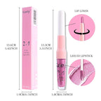Kaely 2-in-1 Light Rose Pink Metallic Lipstick and Lip Liner, Shimmer Liquid Metallic Lipsticks for Women, Glitter Lip Gloss Stain Long Lasting Waterproof Smudge Proof 24 Hour, Vegan Makeup, 10