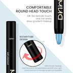 evpct 4Pcs Cream Blue Eyeshadow Stick Pencil Set for Eyes Waterproof Sky Blue Dazzling Blue Greenish Cyan Royal Blue Shimmer Metallic Holographic Eyeshadow Crayon Stick Bulk