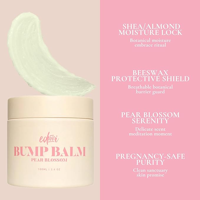 ed&i BUMP BALM for Pregnancy Stretch Mark Prevention, Belly Moisturizer for Pregnant Women With Argan Oil & Shea Butter, Bump Butter for Pregnancy, Maternity Skin Care, Stretch Marks Cream 3.4 oz