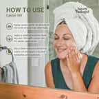 Organic Castor Oil Direct From India - Cold Pressed Castor Oil For Face, Hair Growth, Eyelash Serum, Eyebrow - Skin and Face Moisturizer and Detox - Hexane Free 32oz