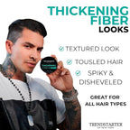 TRENDSTARTER - THICKENING FIBER (4oz) - Medium Hold - Matte Finish - Premium Hair Thickening Clay Pomade - Water-Based - All-Day Hold Styling Product