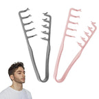 Volumizing Texture Comb, Wide-Tooth Hair Styling Comb for Men & Women, Fluffy Curly Texture Roots Volume Combs, Bangs Seam Grooming Styling Tool, Grey & Pink (2pcs)