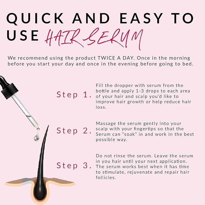 N+B Hair Growth Serum - Helps Promote Thicker, Fuller, & Healthier Hair w/Biotin, Natural-Based Formula, Helps Prevent Hair Fall & Thinning, For Women In All Hair Types - (2oz.) (6-Pack)