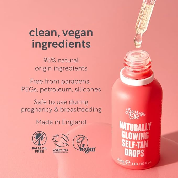 Self Tanning Drops, Customizable Natural Tan for Face & Body, Coconut Water & Aloe Vera, Formulated without Fragrance, Add In Drops, Certified Vegan & Cruelty Free, 1.01 Fl oz