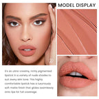 evpct 3Pcs Nude Beige Light Brown Orange Matte Lipstick Sets for Women 24 Hour Matt Matte Lipstick Long Lasting Waterproof and Smudge Proof Fall Color Lipstick Shades Dark Brown Lip Liner Set 01