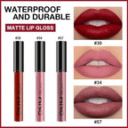 evpct 3Pcs Dark Red Mauve Maroon Matte Liquid Lipstick Lip Stain Sets for Women, Matte Lipstick Long Lasting Waterproof Permanent 24 Hours original, Magic Lip Sticks Pack for Halloween Daily Makeup