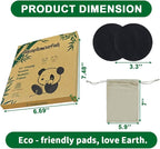 20 Pack Reusable Makeup Remover Pads with Laundry Bag, Environmentally Friendly and Suitable for All Skin Types, Washable Bamboo Cotton Rounds Black