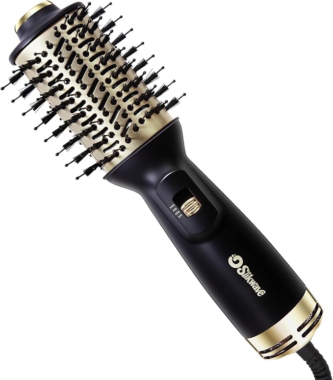 Hair Dryer Brush Blow Dryer Brush 4 in 1, 2 Inch Hot Air Brush for Hair Drying & Styling | Ionic Oval Barrel for Smooth, Frizz-Free Volume Blowout, Dual Voltage Lightweight Travel Hair Dryer Brush