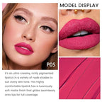 evpct 1Pcs Pink Lipstick, Silky Velvet Matte Lipstick Pack Sets for Women, Long Lasting Smudge Proof Lipstick Lip Stain Makeup Kit matte lipstick 24 hours original P05