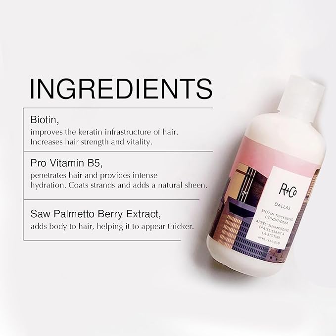 R+Co Dallas Biotin Thickening Shampoo & Conditioner Set | Adds Volume, Strength & Fullness | Sulfate-Free, Vegan + Cruelty-Free | 8.5oz (Pack of 2)