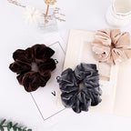 Senllori Scrunchies for Women, 12 Pcs Velvet Scrunchies for Hair, Classic Elastic Thick Scrunchy Hair Bands Ties, Soft Ropes Ponytail Holder Hair Accessories