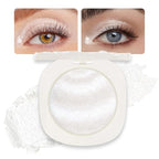 Pearl White Silver Shimmer Glitter Sparkling Monochrome Eyeshadow Palette,Metallic Single Eye Shadow for Older Women,Long Lasting Naturing-Looking Eye Makeup