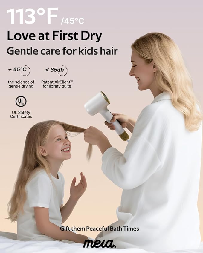 Professional Bi-Ionic Aromatic Hair Dryer- mera PRO -Fast Drying Salon Results Blowdryer w/Magnetic Diffuser & Aromatherapy Nozzle, One Button Safe Mode, cUL Certified, Lightweight for Travel