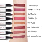 3Pcs Longwear Liquid Lip Liner Stain Marker Pen Set Long Lasting Waterproof, Mocha Light Nude Brown Matte Permanent 24 Hour Lip Liner and Lipstick Combo Color Stay Lipliner All Day Lip Stains peel off