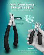 22MM Wide Jaw Toe Nail Clippers for Thick Nails,Podiatrist Ingrown Toenail Tool for Seniors,Professional Heavy Duty Nail Trimmer Cutter for Men,Ergonomic Antl-Slip Handle (Black)