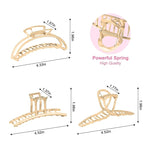 LUKACY 6 Pack Large Metal Hair Claw Clips - 4 Inch Big gold hair clips,Perfect Jaw hair clamps for Women and Thinner,Thick hair styling,Strong Hold Hair,Fashion Hair Accessories (Style 1)