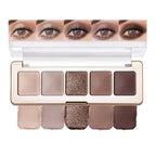 Neutral Nude Brown Eyeshadow Palette – Beige, Cool Taupe, Bronze Gold Shimmer, Cocoa Brown & Deep Espresso Matte, High Pigment Blendable Long-Lasting Eye Shadow for Daily Soft Glam & Mature Eyes