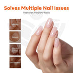 modelones Nail Strengthener Kits Milky White Glitter Pink Nude Nail Polish Sets Nail Repair for Damaged Nails Strengthener and Growth for Thin Weak & Damaged Nail Care Kit for Women 4 Pcs Gifts Sets