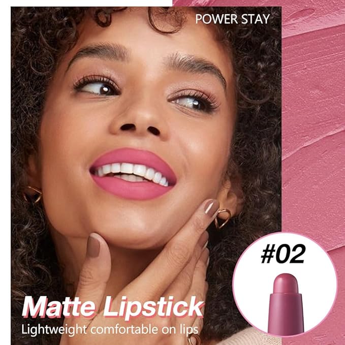 Mauve Plum Red Matte Lipstick Crayon for Women, Long Lasting Waterproof Velvet Lip Liner Pencil, High Pigment Creamy Lipstick, Longwear Non-Drying Lip Makeup Cruelty-free 24 Hours, 02#