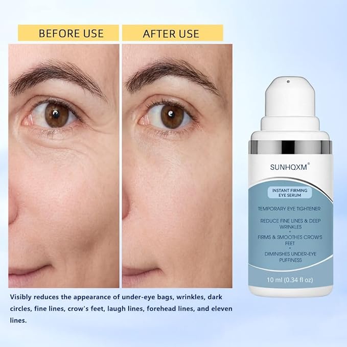 Instant Firming Eye Serum– Instantly Visibly Reduces Under Eye Bags And Wrinkles, Fine Lines, Crow's Feet, Dark Circles – Pump – Anti Aging Wrinkle Remover for Face, 10ml/0.34 Oz (2)