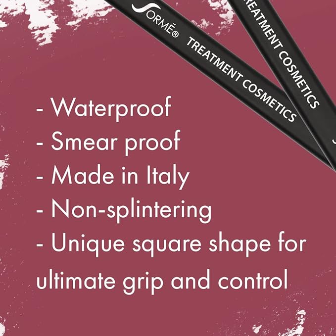 Sorme Waterproof Lip Liner - Non-splintering Smearproof Lip Liner - Revitalizing with Lecithin, Vitamins C and E