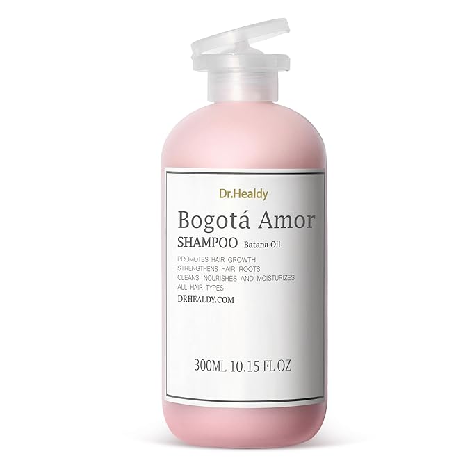 Dr.Healdy Bogota Amor Shampoo - Anti Dry Dandruff Clarifying Hair Care for Men, Batana Oil, Moisturizing, Color Treated Safe for Curly Hair, Bonding Repair Women Hair Treatment, 10.15 oz Pink - DHBAS