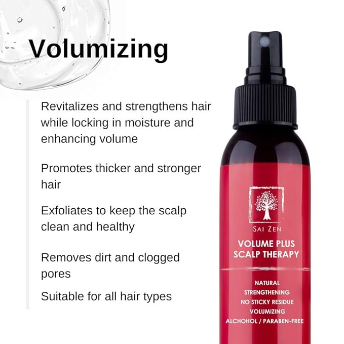 Volume Plus Set | Volumizing Shampoo 8 oz. & Scalp Therapy Spray 4 oz. | Anti-Thinning Formula | Made in USA | Sulfate, Alcohol & Paraben Free