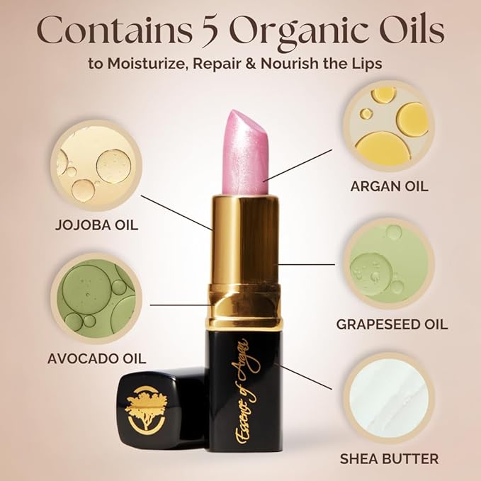 Essence Of Argan Pink & Teaberry Lipstick Set Deep Moisturizing, Long Lasting Lip Care with Pure Argan Oil and Shea Butter
