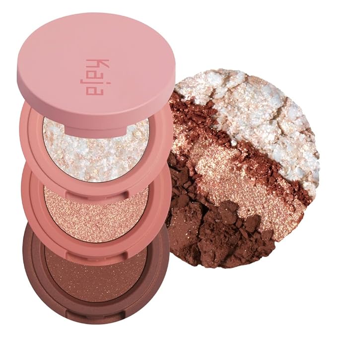 Kaja Beauty Bento Collection | Mosaic chrome + Shimmer + Matte | 18 Coral Sunrise - Coral Peach | 2019 Best of Beauty Award in Glitter-Pressed Category