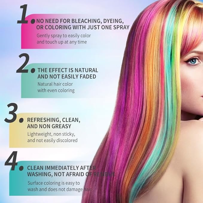 Temporary Black Hair Color Spray & Wax | Non-Sticky, Natural Look | Washable One-Time Use Hair Dye for Halloween, Cosplay, Festivals | For Women, Men & Kids 120 ML