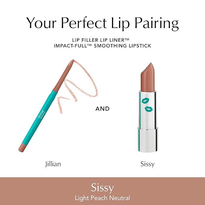 Thrive Causemetics Impact-FULL Smoothing Lipstick, Moisturizing Lip Makeup Essential with Vitamin, Lightweight Creamy Lipstick for Women, Long Lasting, Vegan, Shade Sissy (Light Pink Neutral)